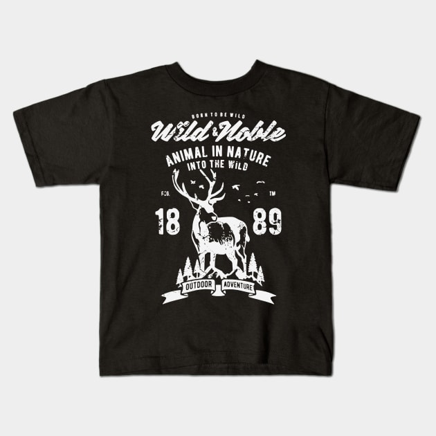 Animal in nature - Into the wild Kids T-Shirt by noviyani